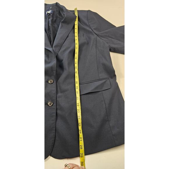 Lands end wool blend navy blazer suit jacket EUC 18W professional business - Picture 6 of 8